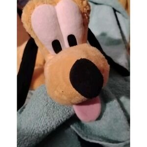 Disney Pluto 14" Plush Stuffed Dog "If Found Please Return to Mickey Mouse" used